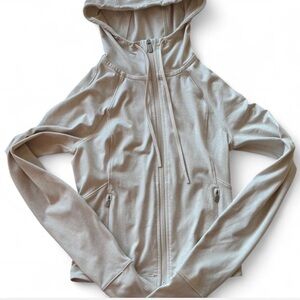 Athleta Cream Full Zip Hoodie Jacket Women’s XS | Soft Stretch Activewear